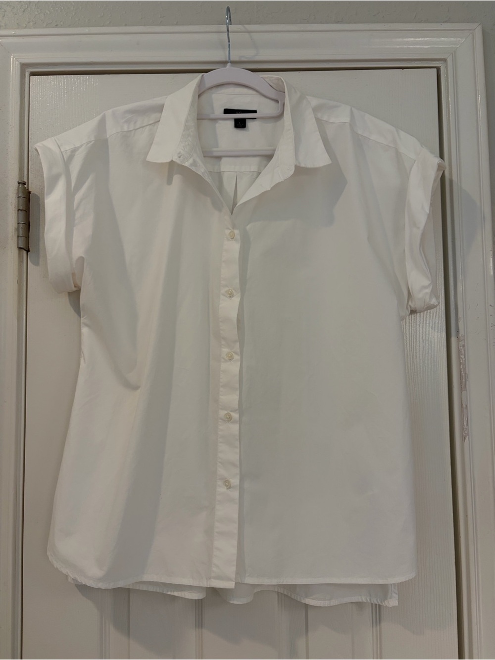 J. Crew White Short-Sleeve Button-Down Shirt